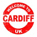 Rubber Ink Stamp Welcome To Cardiff UK