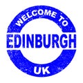 Rubber Ink Stamp Welcome To Edinburgh UK