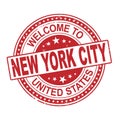 A grunge rubber ink stamp with the text Welcome To New York City USA over a white background Royalty Free Stock Photo