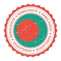 Grunge rubber stamp with Bangladesh flag.