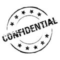 Grunge Rubber Stamp Confidential in Black Royalty Free Stock Photo