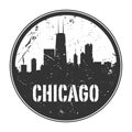 Grunge rubber stamp or emblem with name of Illinois, Chicago Royalty Free Stock Photo