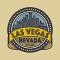 Grunge rubber stamp or label with name of Las Vegas, Nevada