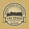 Grunge rubber stamp with name of Nevada, Las Vegas