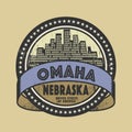 Grunge rubber stamp with name of Omaha, Nebraska Royalty Free Stock Photo