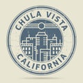 Grunge rubber stamp or label with text Chula Vista, California