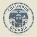 Grunge rubber stamp or label with text Columbus, Georgia Royalty Free Stock Photo