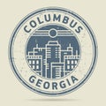 Grunge rubber stamp or label with text Columbus, Georgia