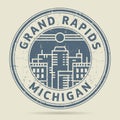 Grunge rubber stamp or label with text Grand Rapids, Michigan