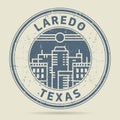 Grunge rubber stamp or label with text Laredo, Texas
