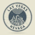 Grunge rubber stamp or label with text Las Vegas, Nevada