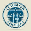 Grunge rubber stamp or label with text Lexington, Kentucky