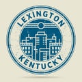 Grunge rubber stamp or label with text Lexington, Kentucky Royalty Free Stock Photo
