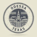 Grunge rubber stamp or label with text Odessa, Texas