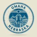 Grunge rubber stamp or label with text Omaha, Nebraska