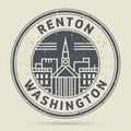 Grunge rubber stamp or label with text Renton, Washington Royalty Free Stock Photo