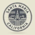 Grunge rubber stamp or label with text Santa Maria, California