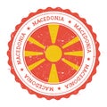 Grunge rubber stamp with Macedonia, the Former.