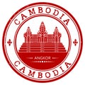 Grunge rubber stamp with the name of Cambodia Royalty Free Stock Photo