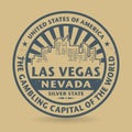 Grunge rubber stamp with name of Las Vegas, Nevada