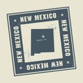 Grunge rubber stamp with name and map of New Mexico, USA Royalty Free Stock Photo