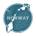 Grunge rubber stamp with name and map of Norway. Royalty Free Stock Photo