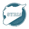 Grunge rubber stamp with name and map of Syrian.