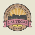 Grunge rubber stamp with name of Nevada, Las Vegas