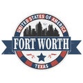 Grunge rubber stamp with name of Texas, Fort Worth, vector illustration Royalty Free Stock Photo