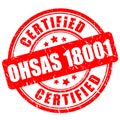Ohsas 18001 certified Royalty Free Stock Photo