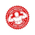 Grunge Rubber Stamp Red High Protein High Quality Badge Royalty Free Stock Photo