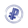Russian Ruble Symbol Stamp