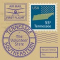 Stamp set with name of Tennessee