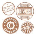 Grunge rubber stamp set with the text Censored Royalty Free Stock Photo