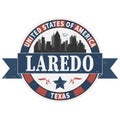 Grunge rubber stamp or tag with airplane and text Welcome to Texas, Laredo, vector illustration.