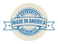 Grunge rubber stamp with the text Authentic, Made in America Royalty Free Stock Photo