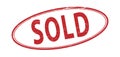 Sold red rubber stamp vector illustration Royalty Free Stock Photo