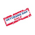 Grunge Rubber Stamp With Veteran Day Sale Text On White Background