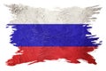 Grunge Russia flag. Russian flag with grunge texture. Brush stroke Royalty Free Stock Photo