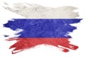 Grunge Russia flag. Russian flag with grunge texture. Brush stroke. Royalty Free Stock Photo