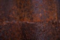 Grunge rusted corrugated galvanized iron background texture. Detail view of old rusty corrugated metal sheet Royalty Free Stock Photo