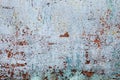 Grunge rusted metal texture, blue-gray oxidized metal background. Old metal iron panel. Blue-gray metallic rusty surface. Royalty Free Stock Photo