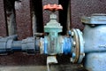 Grunge Rusty Industrial Tap Water Pipe and Valve Royalty Free Stock Photo