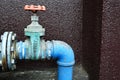 Grunge Rusty Industrial Tap Water Pipe and Valve Royalty Free Stock Photo