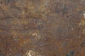 Grunge rusty metal background or texture with scratches and cracks, closeup, top view Royalty Free Stock Photo
