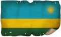 Rwanda Flag On Old Paper