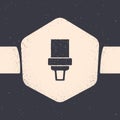 Grunge Safety belt icon isolated on grey background. Seat belt. Monochrome vintage drawing. Vector