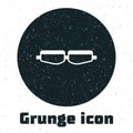 Grunge Safety goggle glasses icon isolated on white background. Monochrome vintage drawing. Vector Illustration