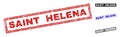 Grunge SAINT HELENA Textured Rectangle Stamp Seals