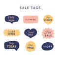 Grunge sale badge collection. Discount price offer set with place for text. Promo coupon labels Royalty Free Stock Photo